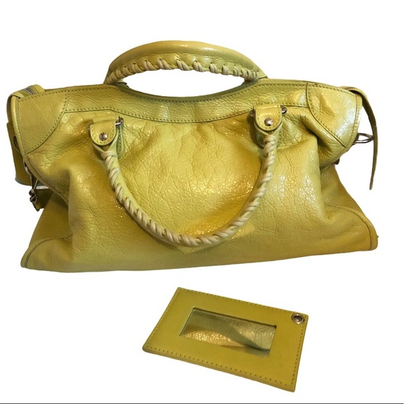 BALENCIAGA Yellow Leather City Bag - Picture 8 of 14